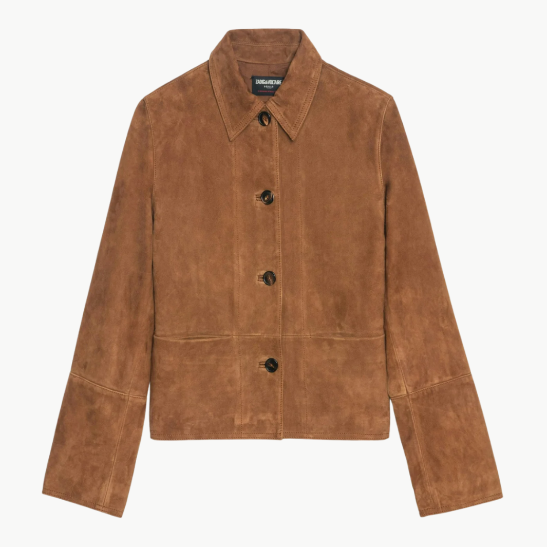 Zadig & Voltaire LESSA CROPPED SUEDE JACKET at Romi Boutique