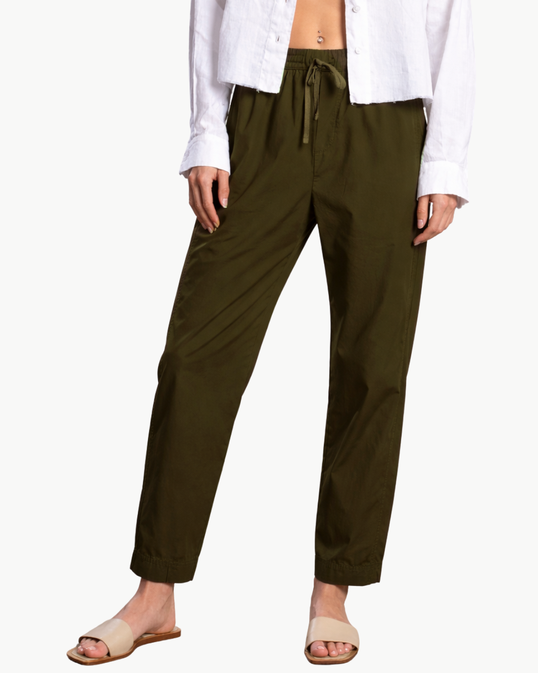 Pharaoh ANDY PANT IN WASHED CANVA IN ARMY at Romi Boutique