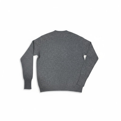 INTARSIA HORSE CREW WITH FRINGE IN CEMENT COMBO