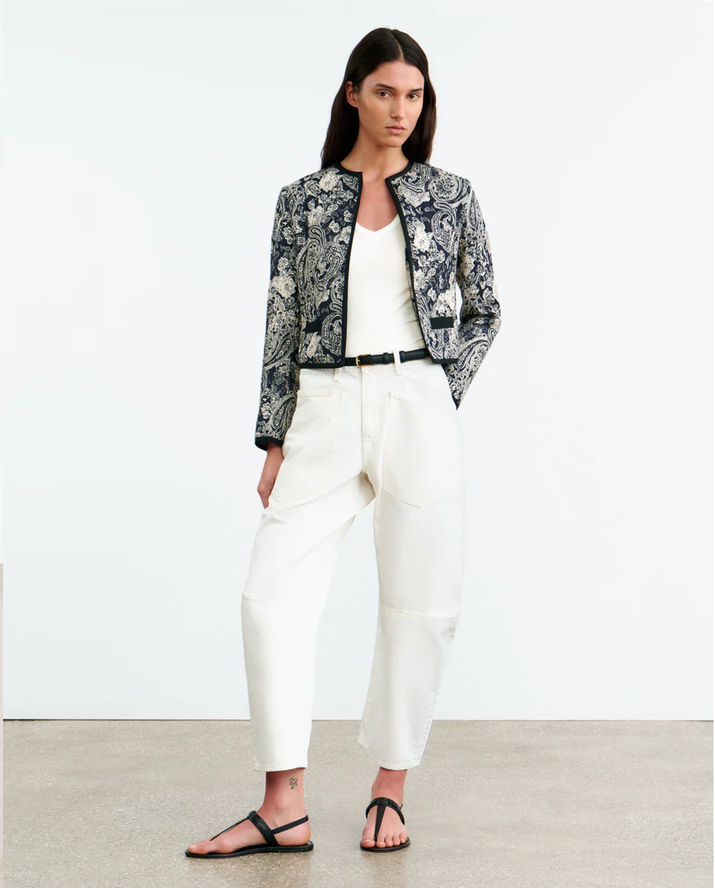 Nili Lotan BONO MIXED PAISLEY PRINT JACKET at Romi Boutique