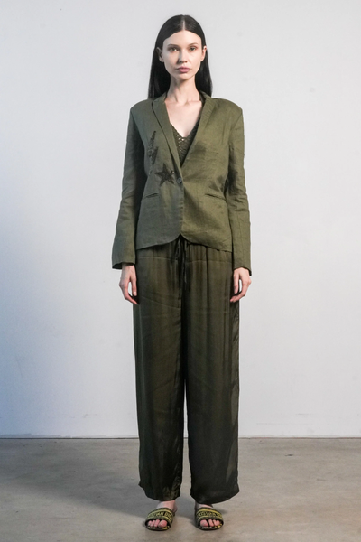 PARIS LINEN JACKET IN OLIVE