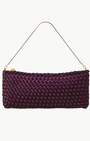 Naghedi GALA CLUTCH SATIN IN CURRANT at Romi Boutique