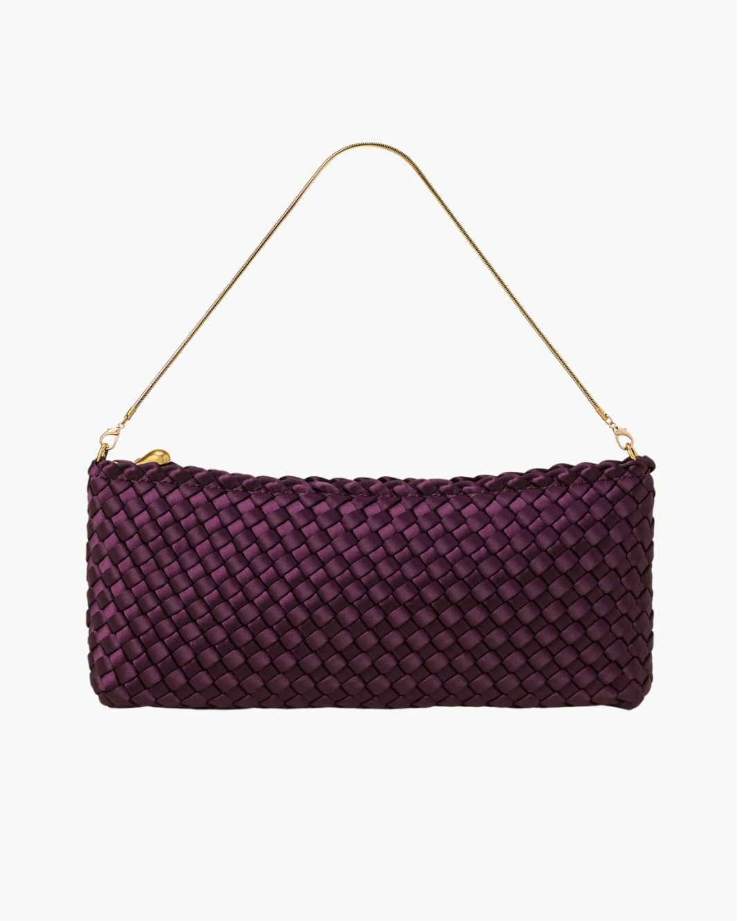 Naghedi GALA CLUTCH SATIN IN CURRANT at Romi Boutique