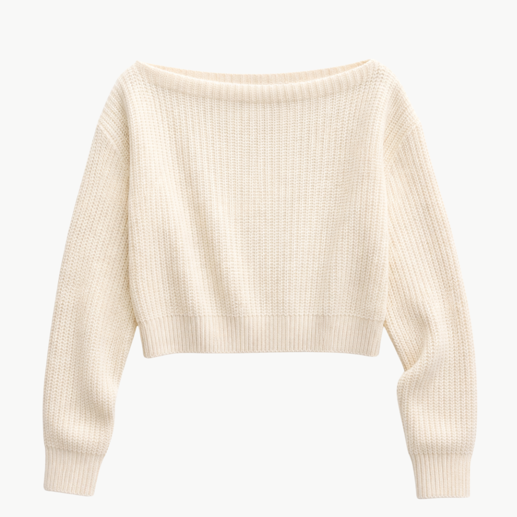 CASHMERE RIBBED BOATNECK
