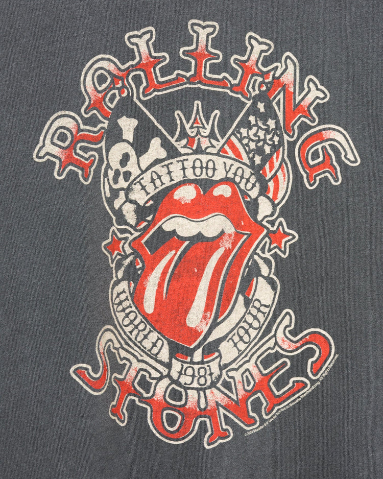 ROLLING STONES TATTOO YOU TEE IN VINTAGE BLACK - Romi Boutique