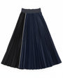 HALF AND HALF DENIM SKIRT IN INDIGO/BLACK - Romi Boutique