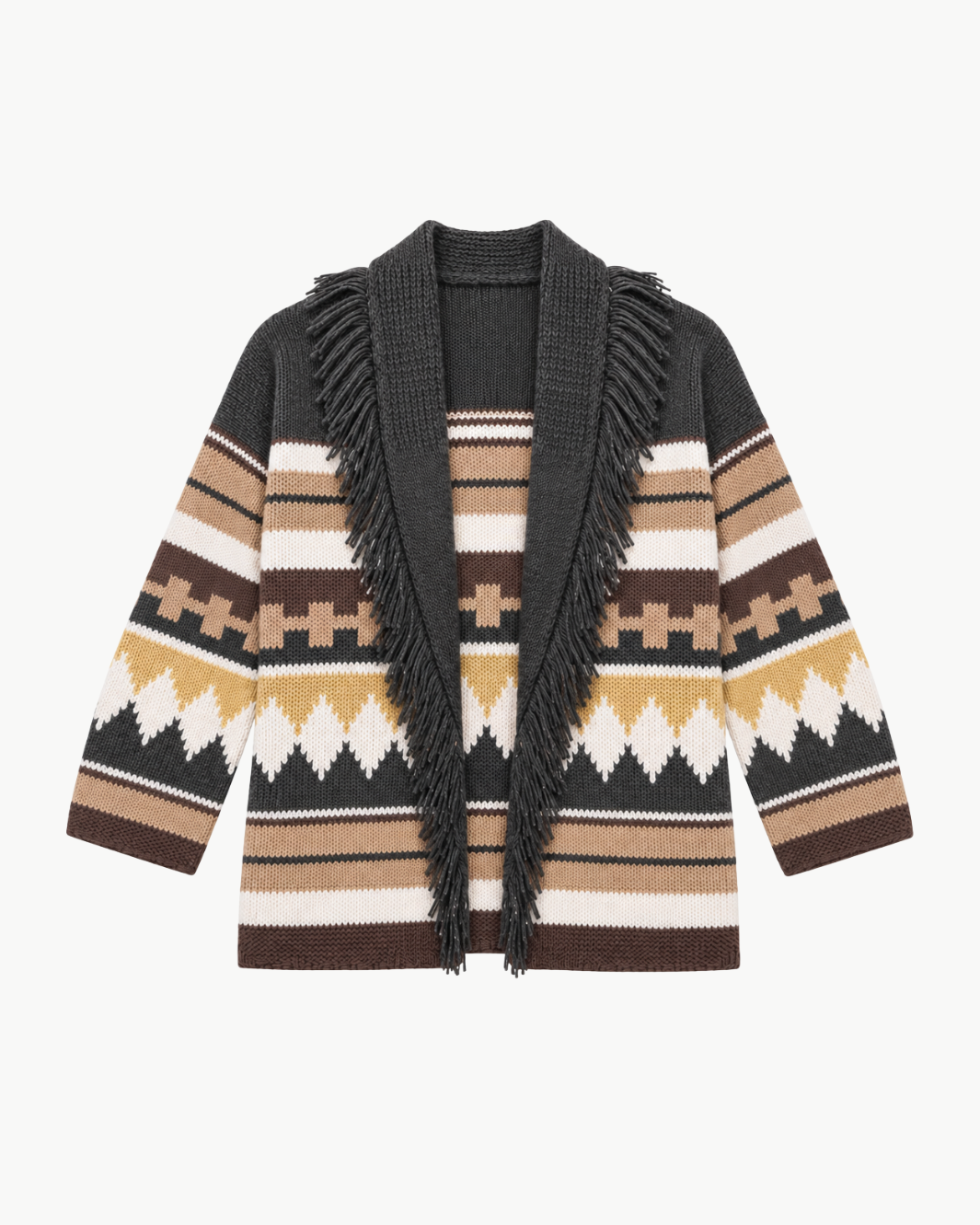 Southwest Fringed Shawl Collar Throw