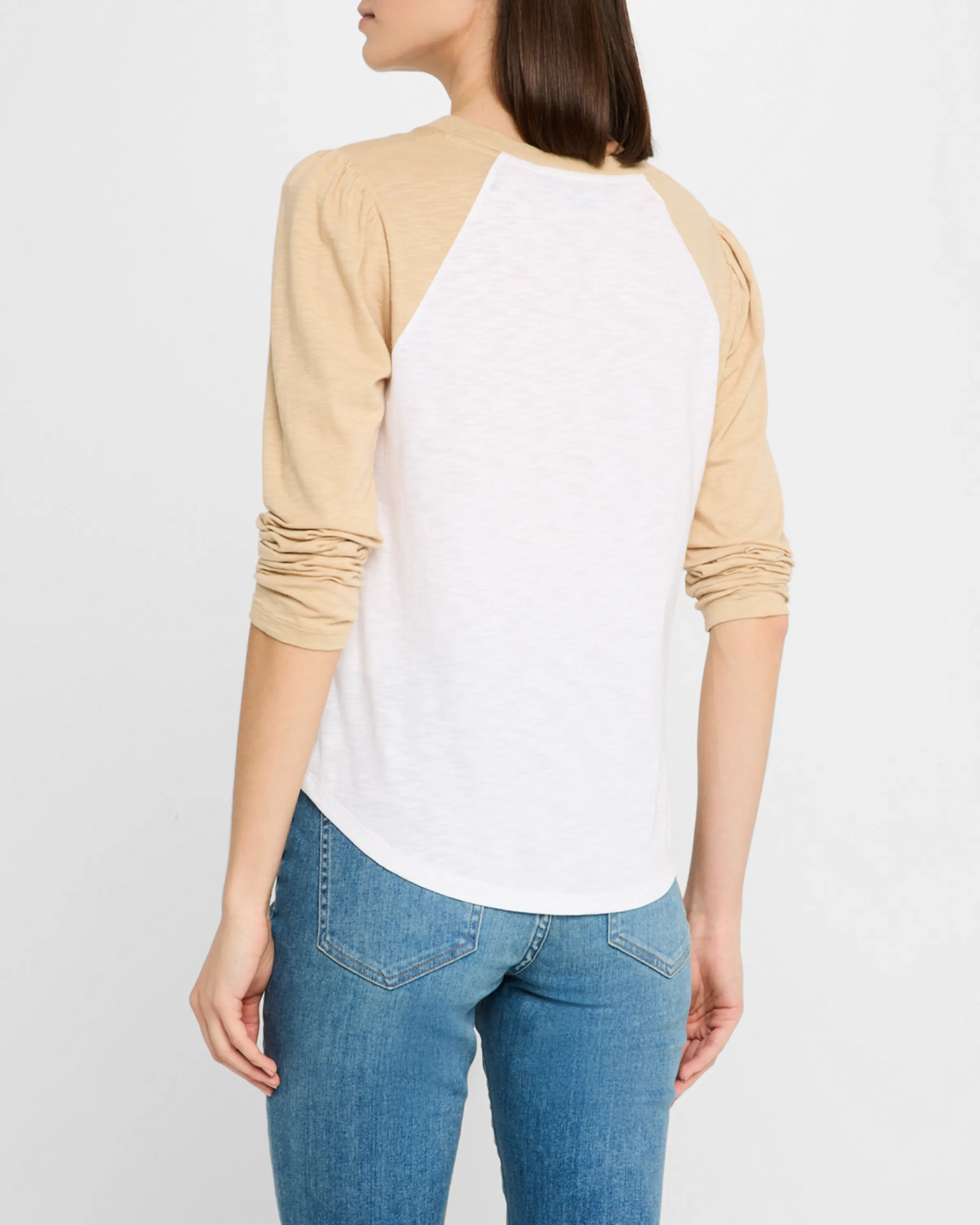 MASON BASEBALL TEE IN WHITE/STONE