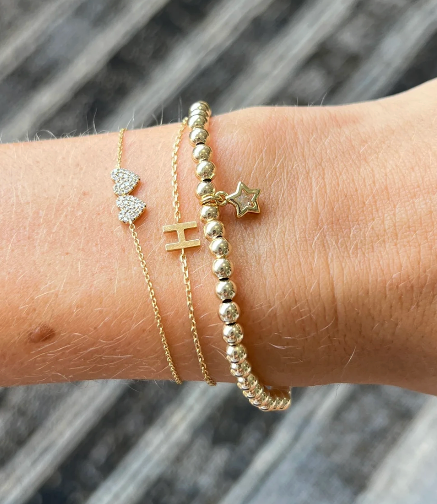 Alexa Leigh BEZEL STAR BRACELET IN GOLD at Romi Boutique