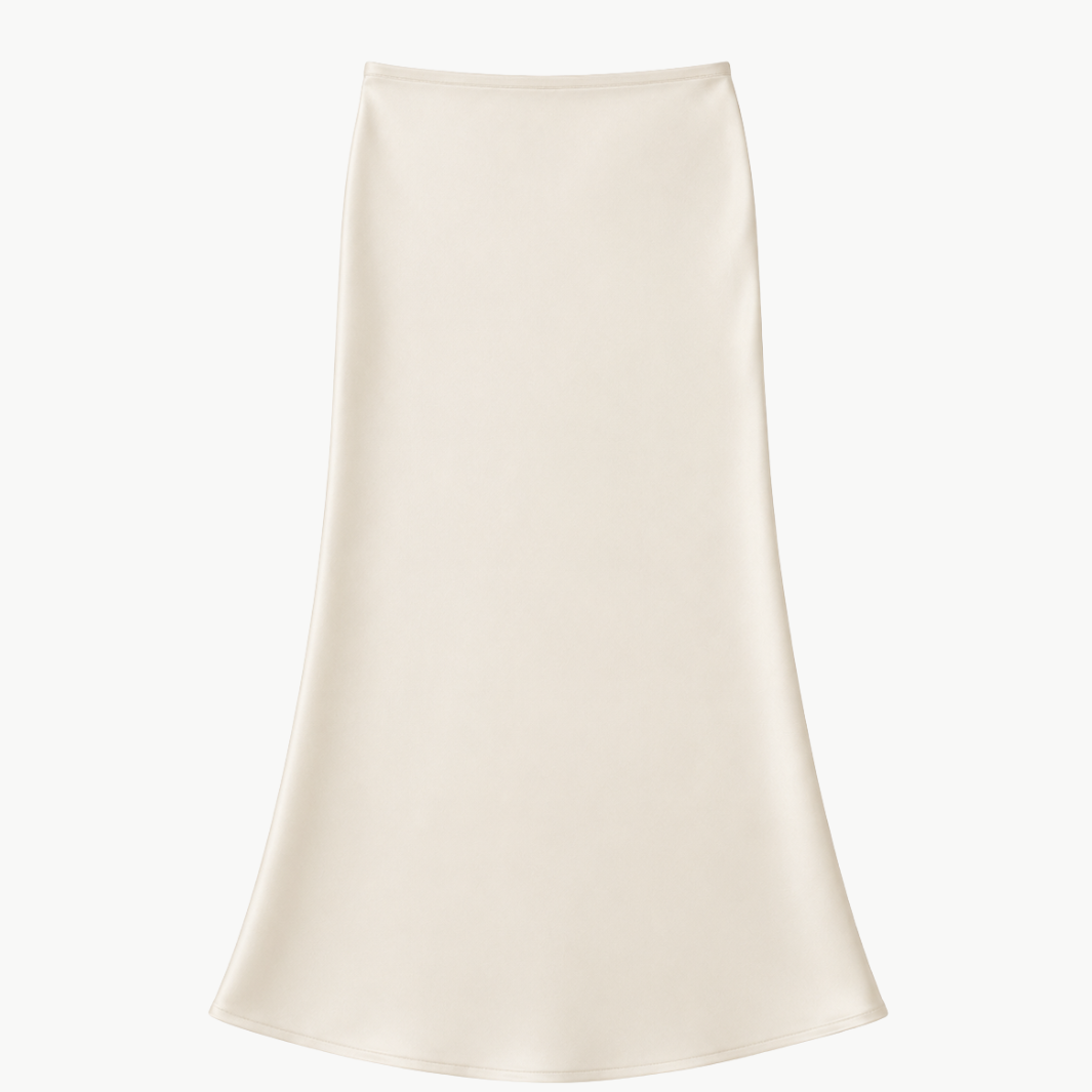 Miranda Scallop Trim Silk Skirt