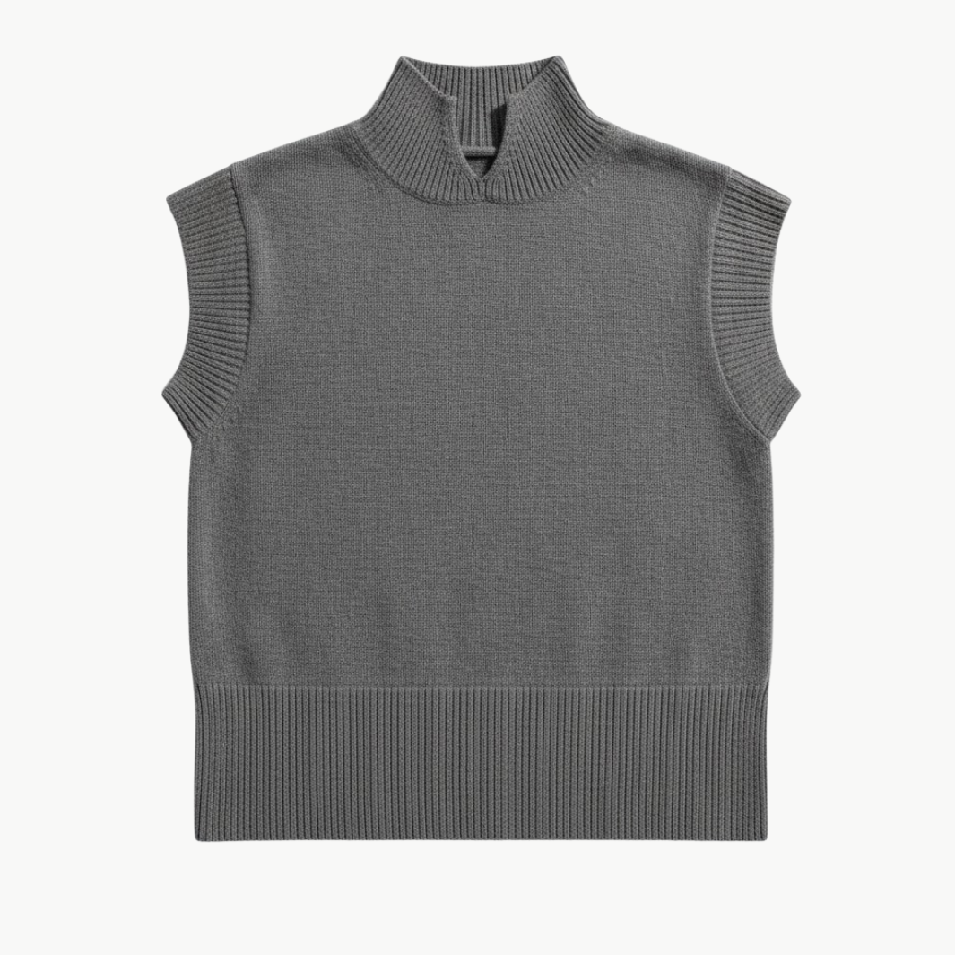 White & Warren CASHMERE SLEEVELESS MOCK NECK at Romi Boutique