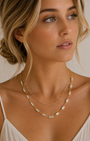 Romi Glass Pearl Double Strand Necklace at Romi Boutique