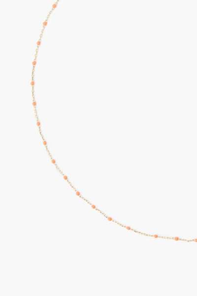 ENAMEL BEAD NECKLACE IN PEACH - Romi Boutique