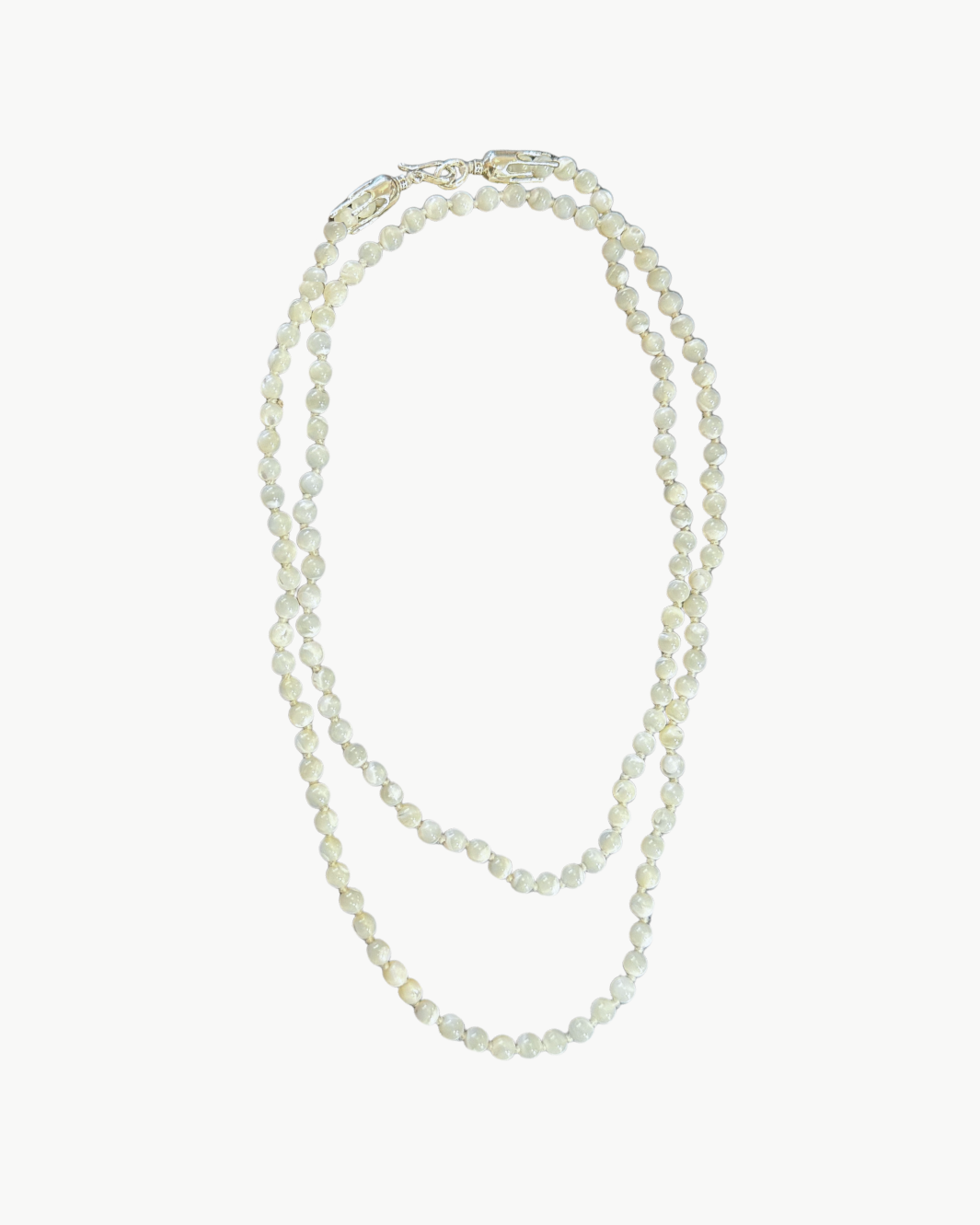 ANTIGUA LONG NECKLACE IN WHITE MOTHER OF PEARL - Romi Boutique