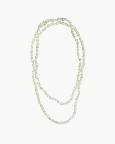 ANTIGUA LONG NECKLACE IN WHITE MOTHER OF PEARL - Romi Boutique