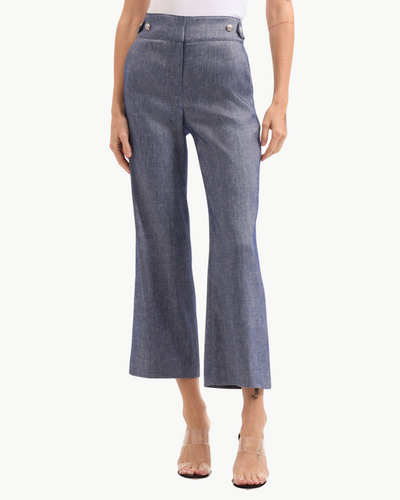 AUBRIE LINEN PANT IN BLUE MELANGE
