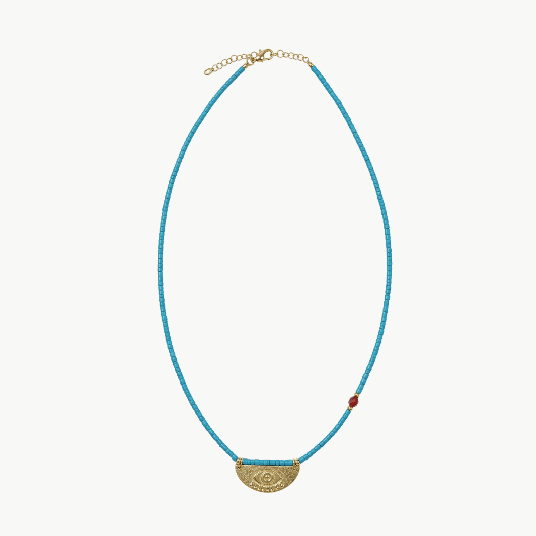 Blue Beads Guardian Eye Necklace