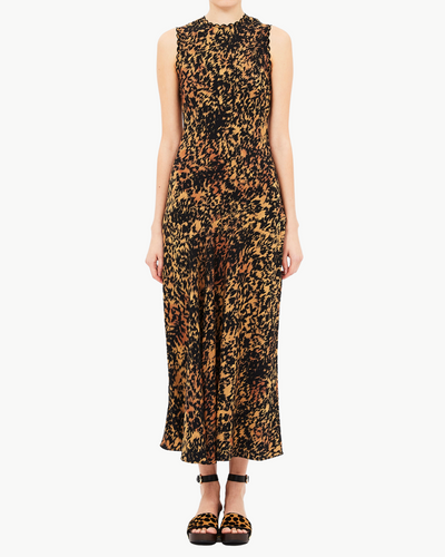 CLEA SLEEVELESS BIAS MIDI DRESS IN SAVANNAH