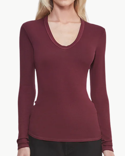 SILK RIB U IN CARMINE