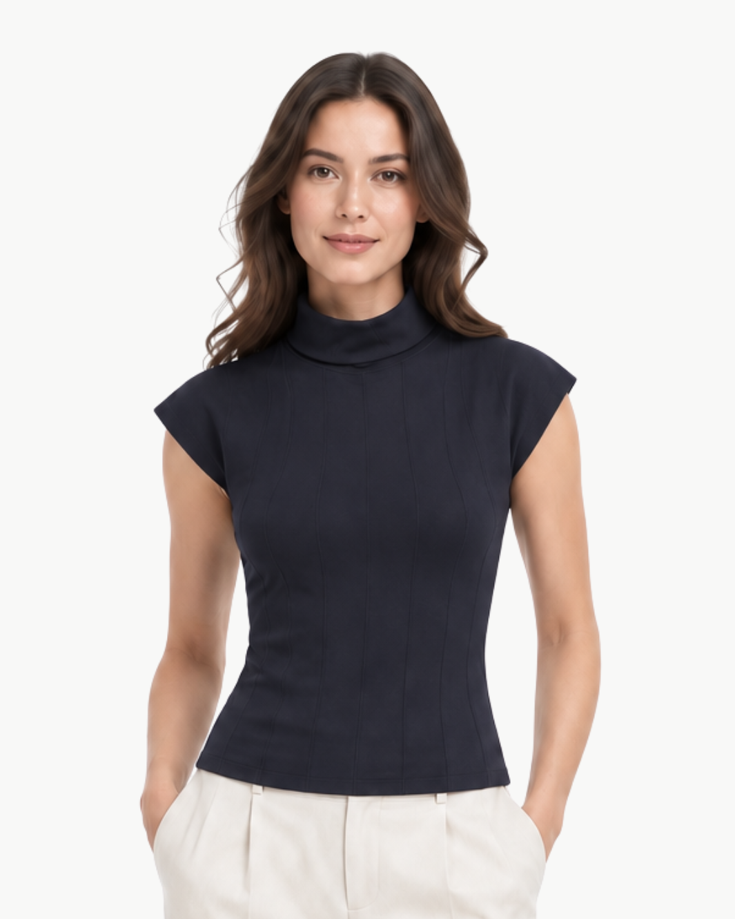 TWP Funnel Neck Sleeveless Top at Romi Boutique