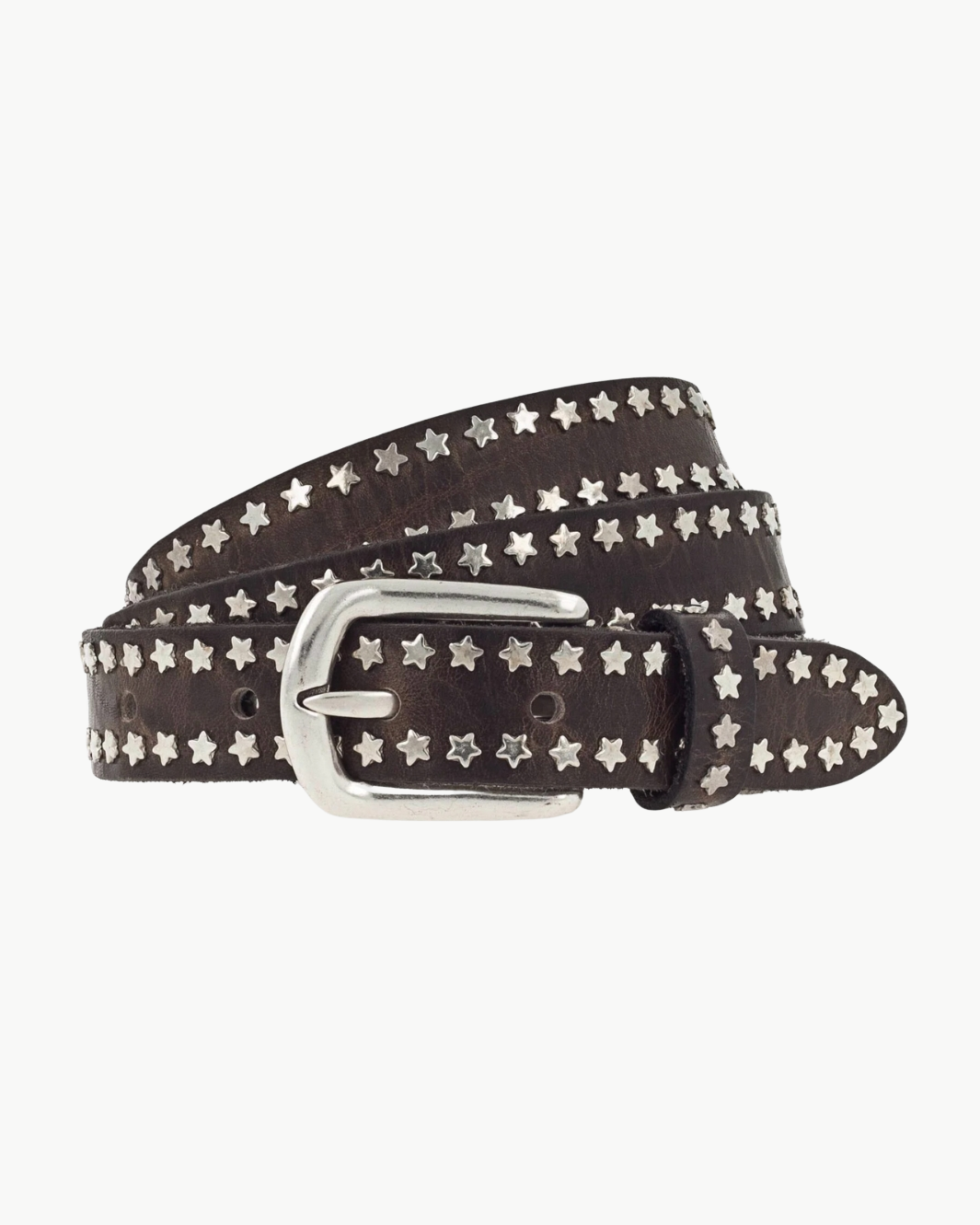 B. Belt STINA STAR EMBOSSED BELT IN BROWN at Romi Boutique