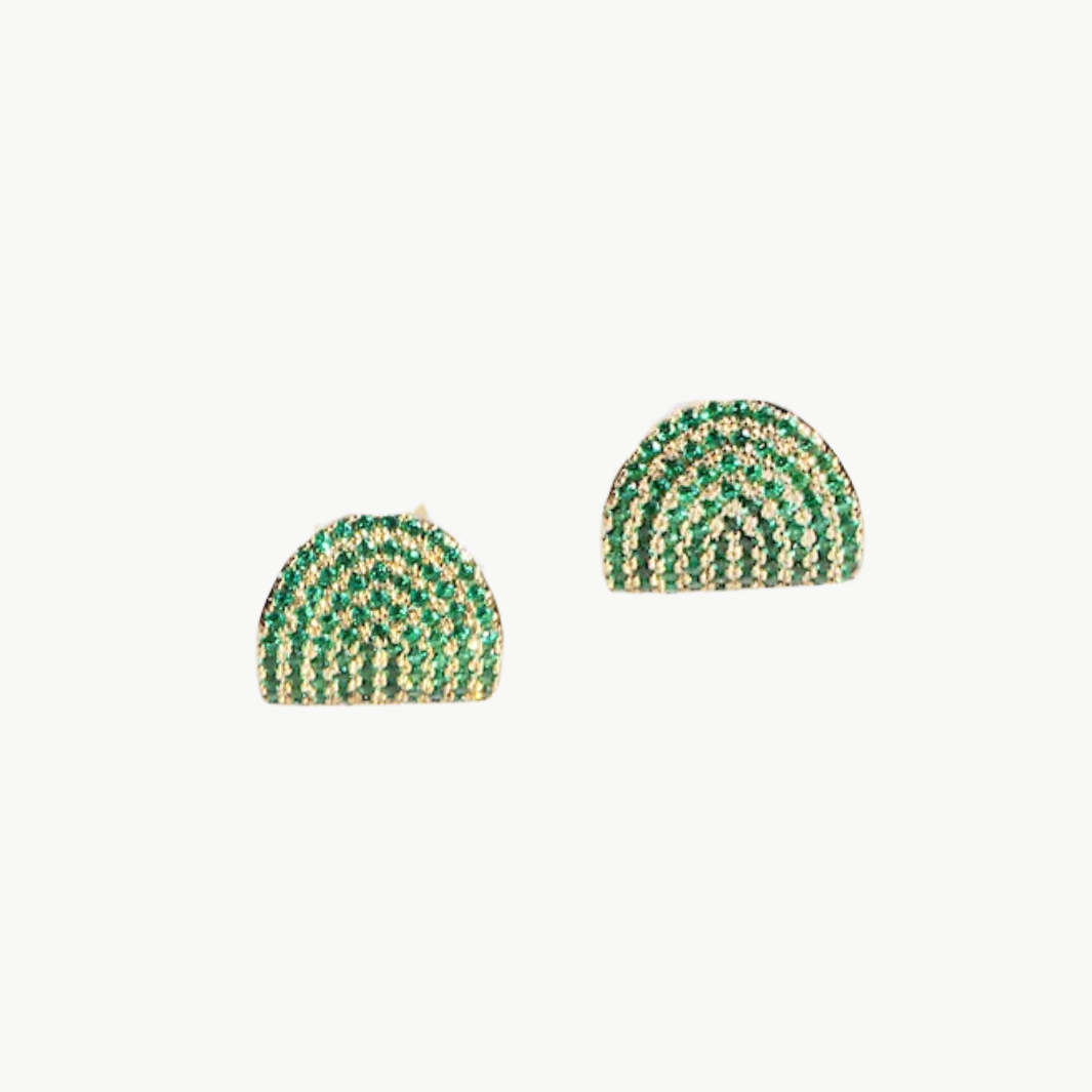 Emerald Arc Stud Earrings