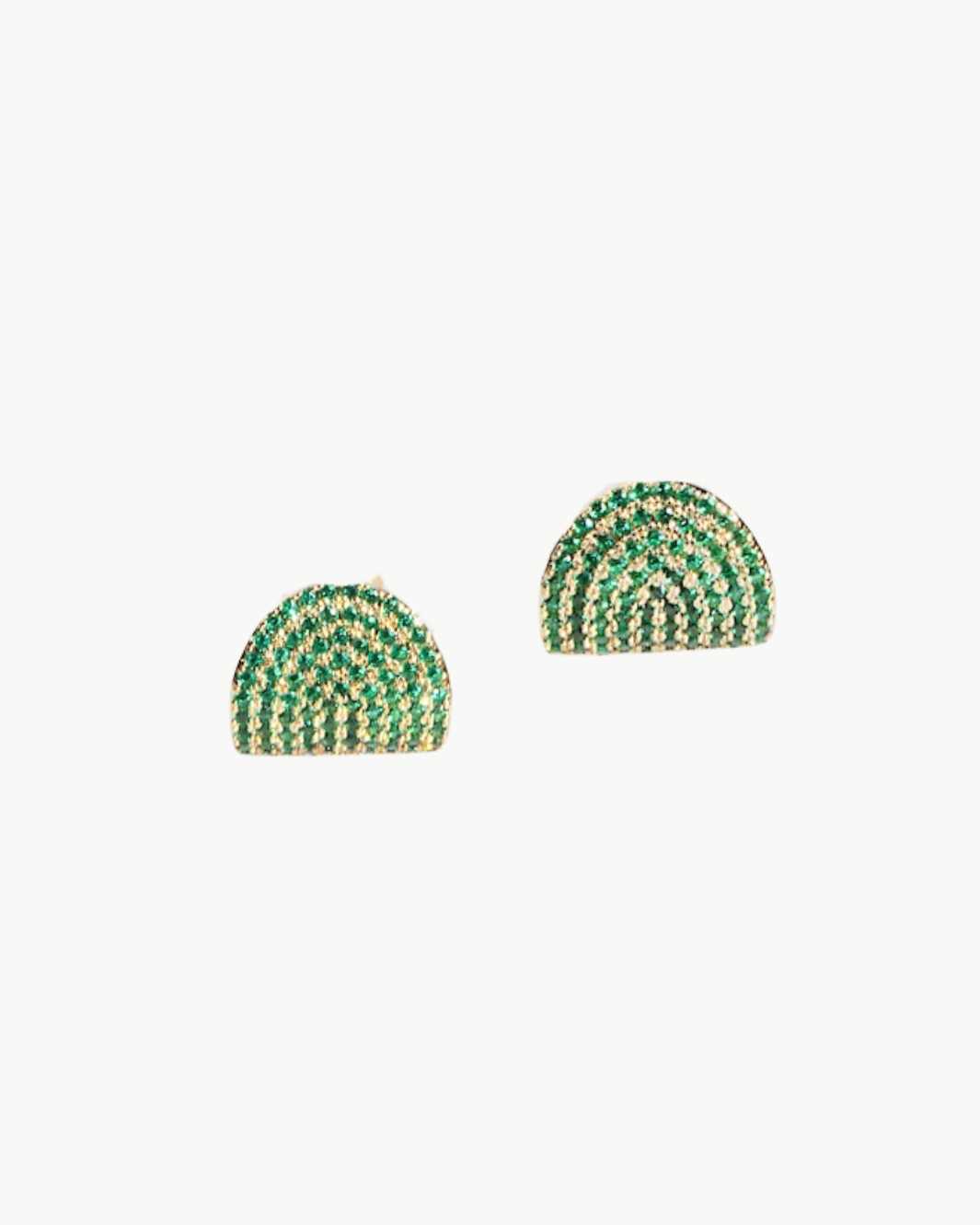 Emerald Arc Stud Earrings
