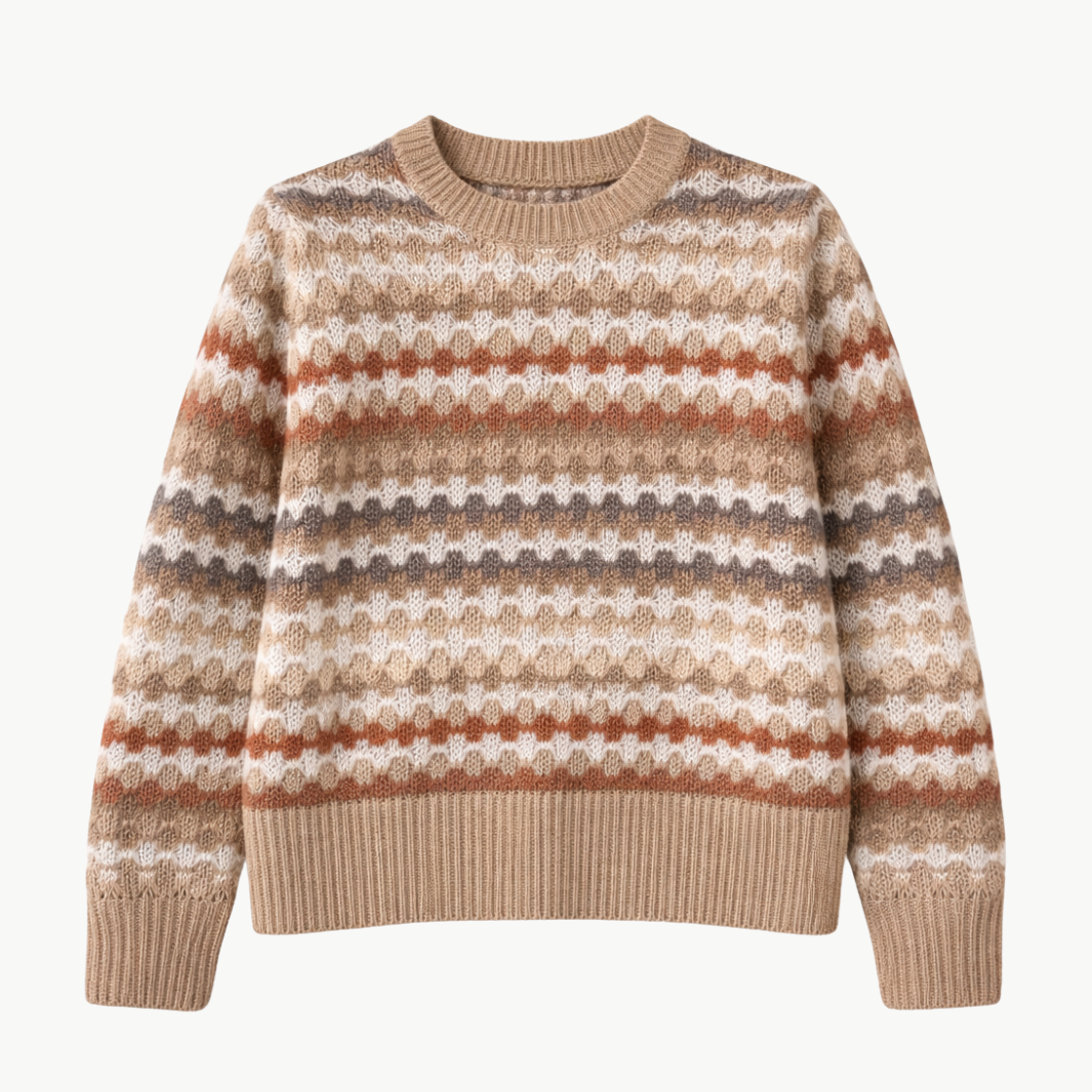 Autumn Cashmere MULTI COLOR FANCY STITCH CREW at Romi Boutique