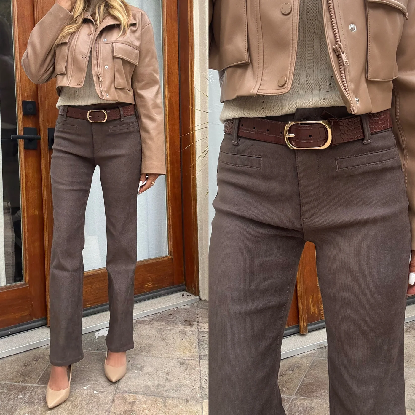 TAMI IN BROWN VELVET SUEDE - Romi Boutique