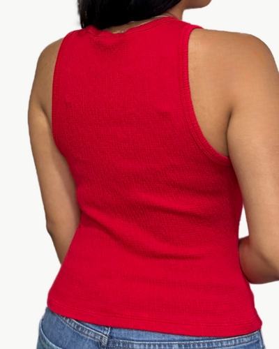 KIRA CRINKLE TANK IN RUMBA