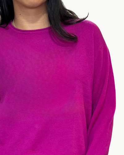 LANCE CROPPED PULLOVER IN MAGENTA