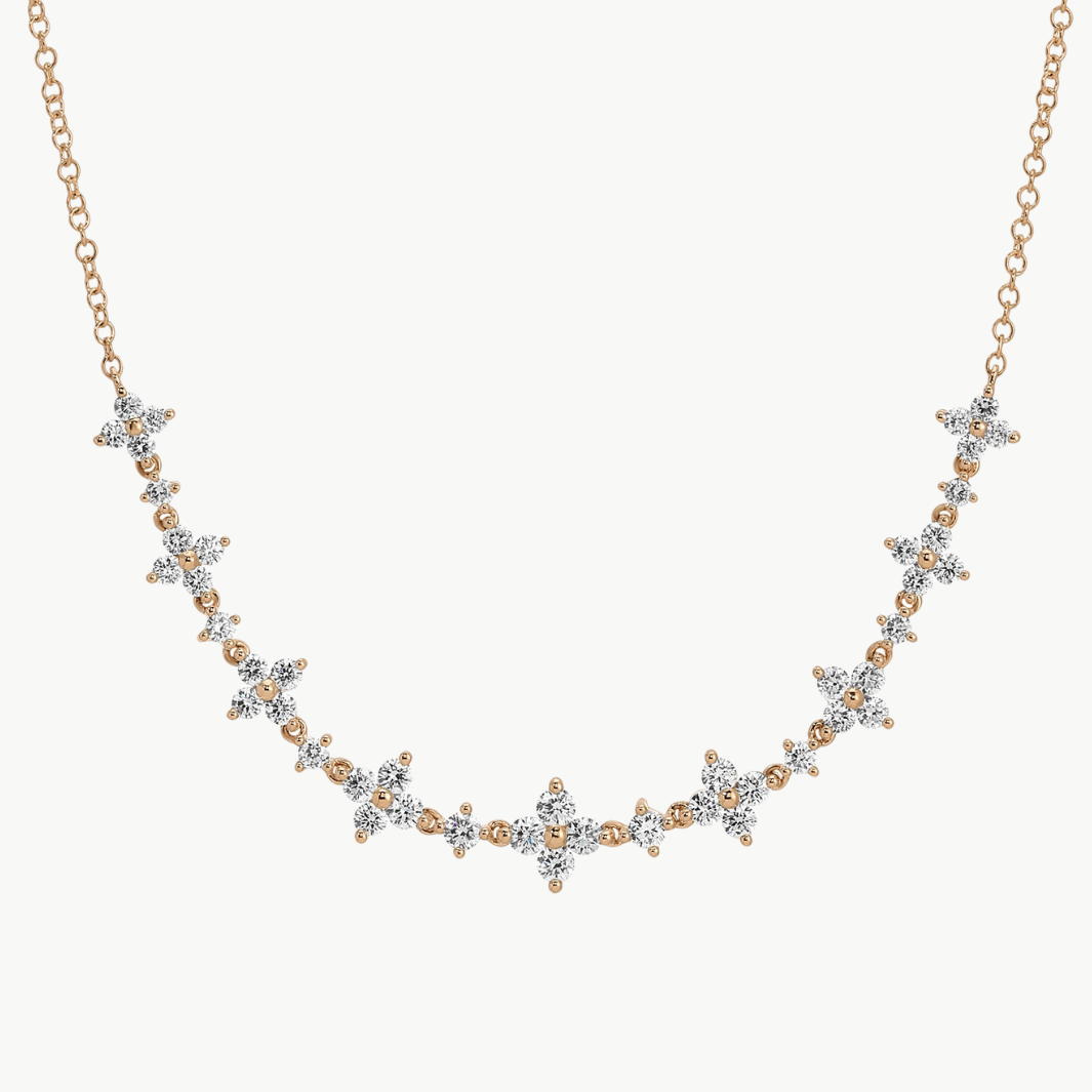 EF Collection Diamond Fleur Necklace in 14K Yellow Gold at Romi Boutique