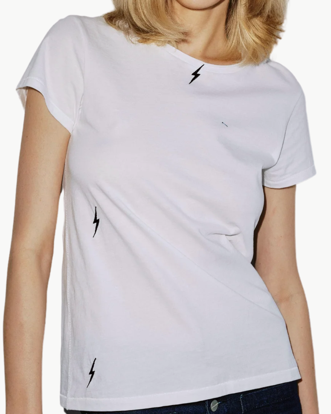 BOLT EMBROIDERED T-SHIRT IN WHITE