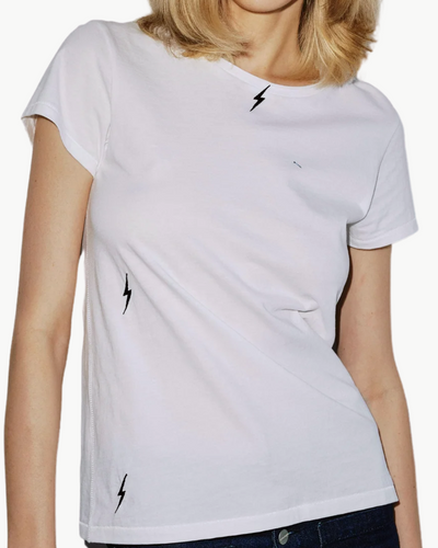 BOLT EMBROIDERED T-SHIRT IN WHITE