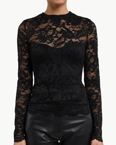 CLAYTON LACE TOP IN BLACK