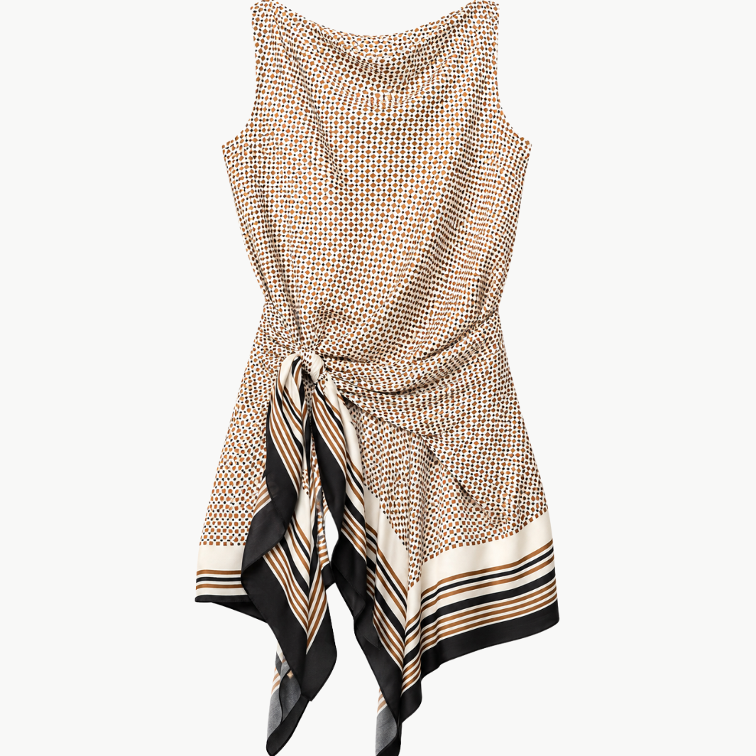Dea Scarf Print Mini Dress