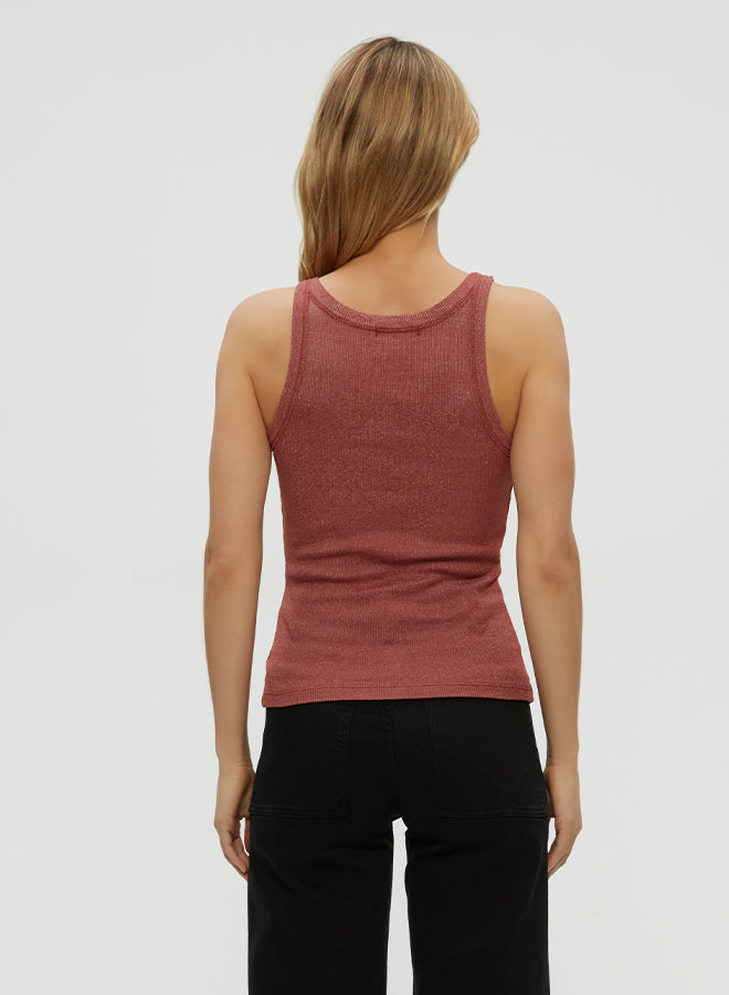 NICOLE SHINE TANK IN MUSE