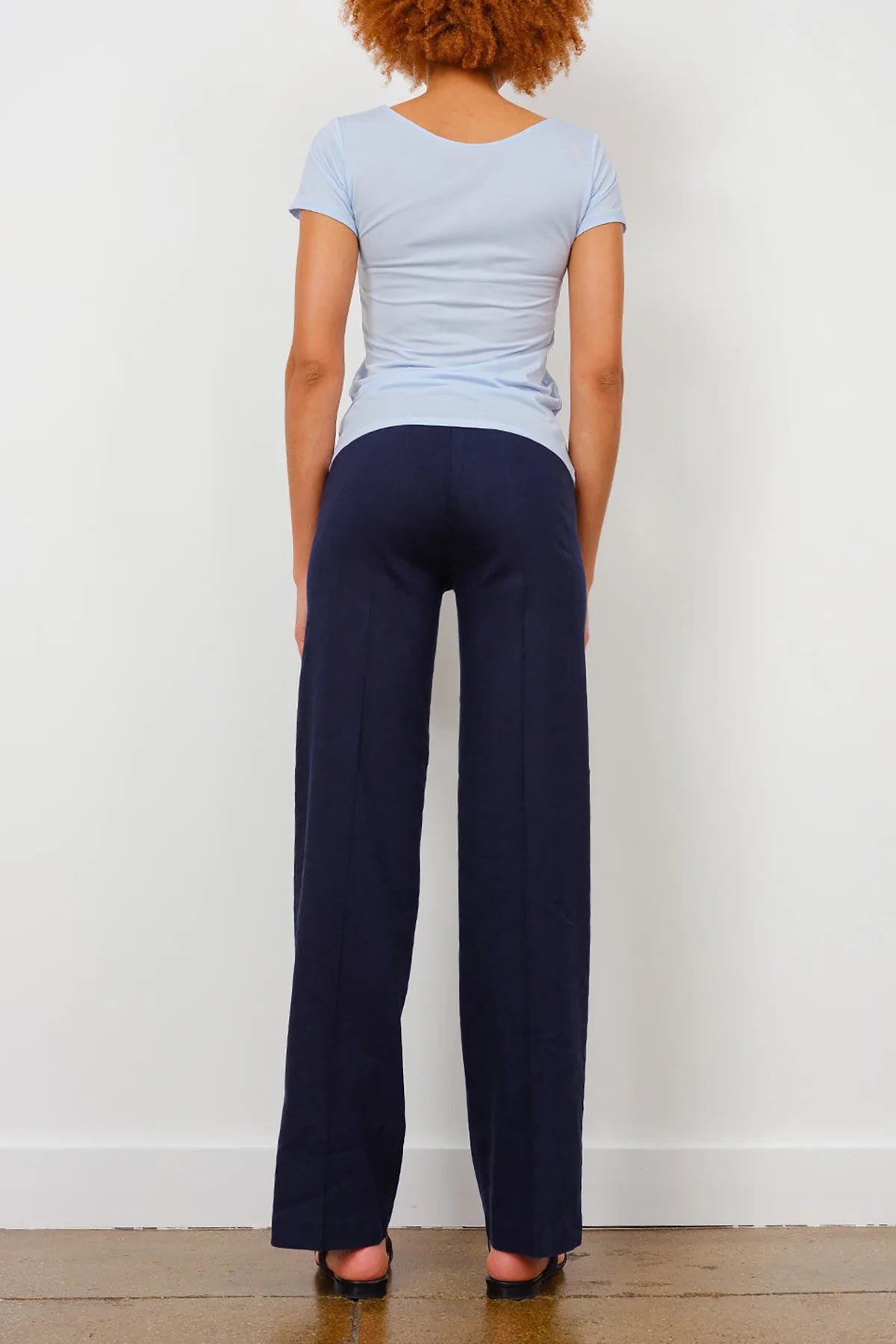 FLAVIA LINEN PANT IN NAVY - Romi Boutique