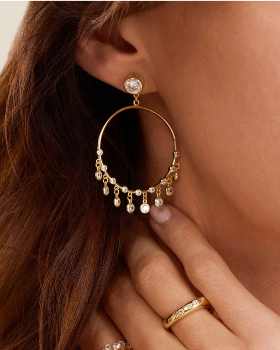 Fancy Bezel Drop Earring