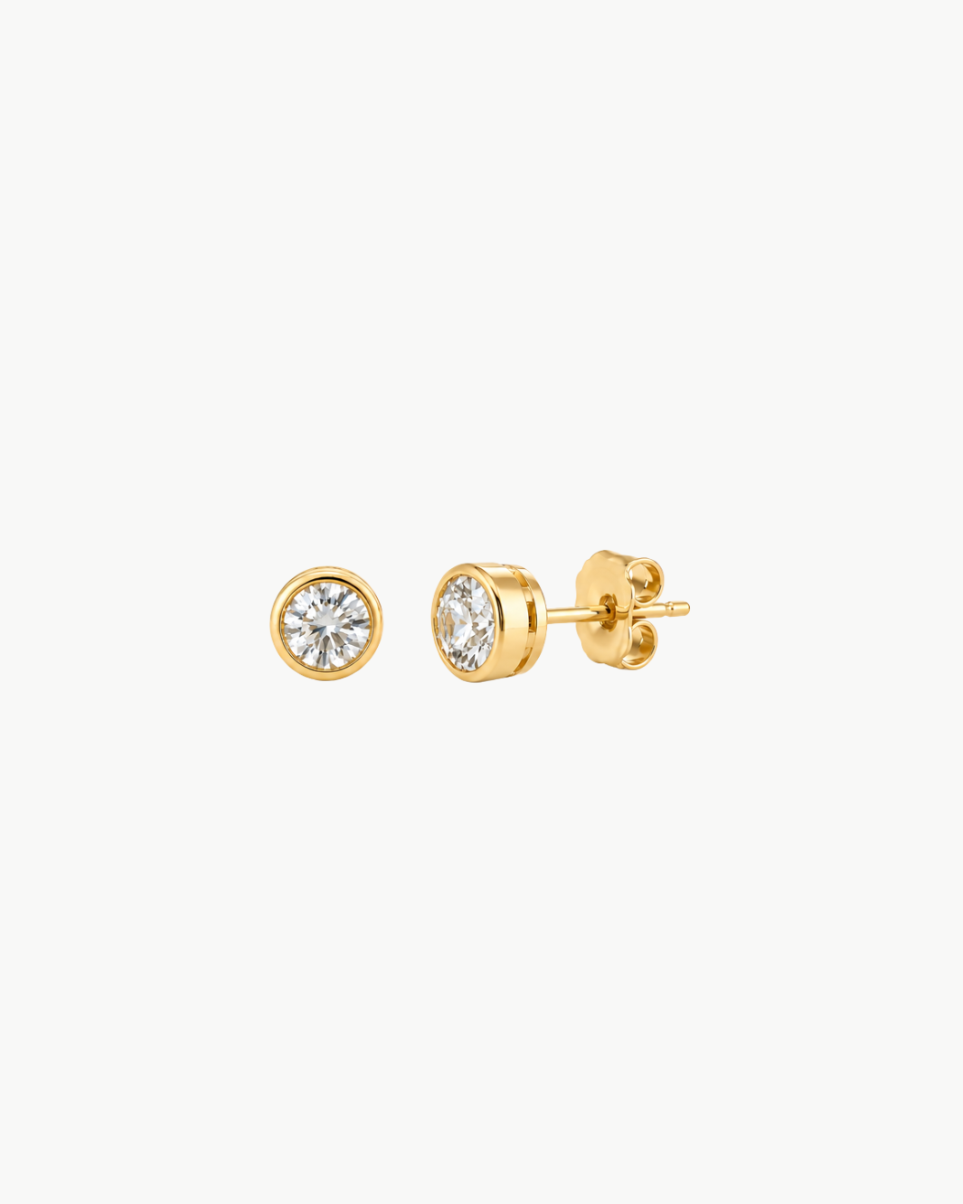 Emerson Stone Solstice Classic Bezel Diamond Studs at Romi Boutique