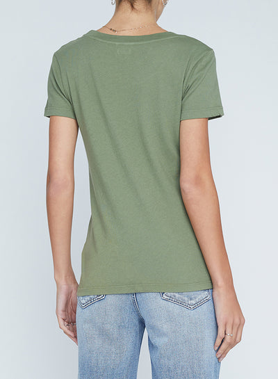 CORY SCOOP NECK TEE IN CLOVER - Romi Boutique