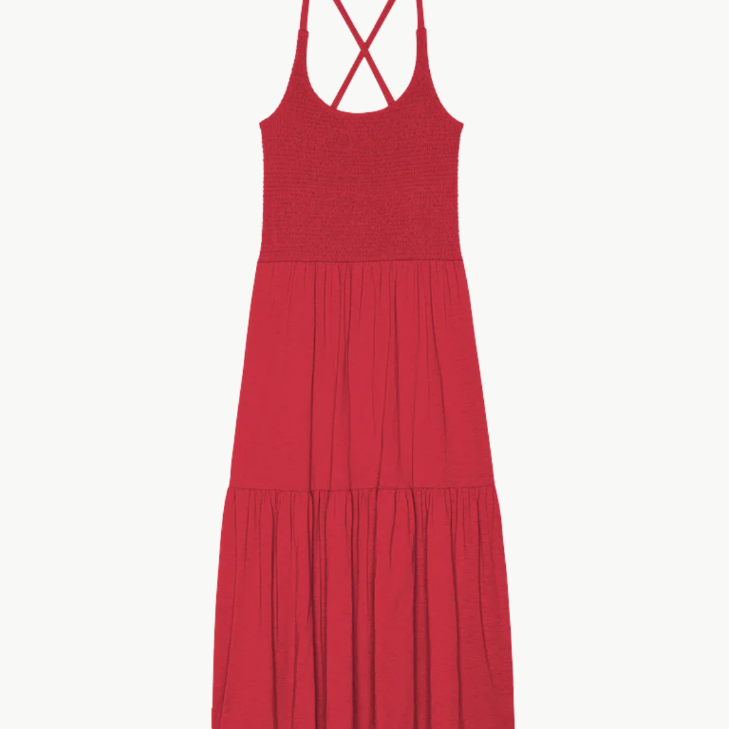 Nation Penelope Cross Back Midi Dress at Romi Boutique
