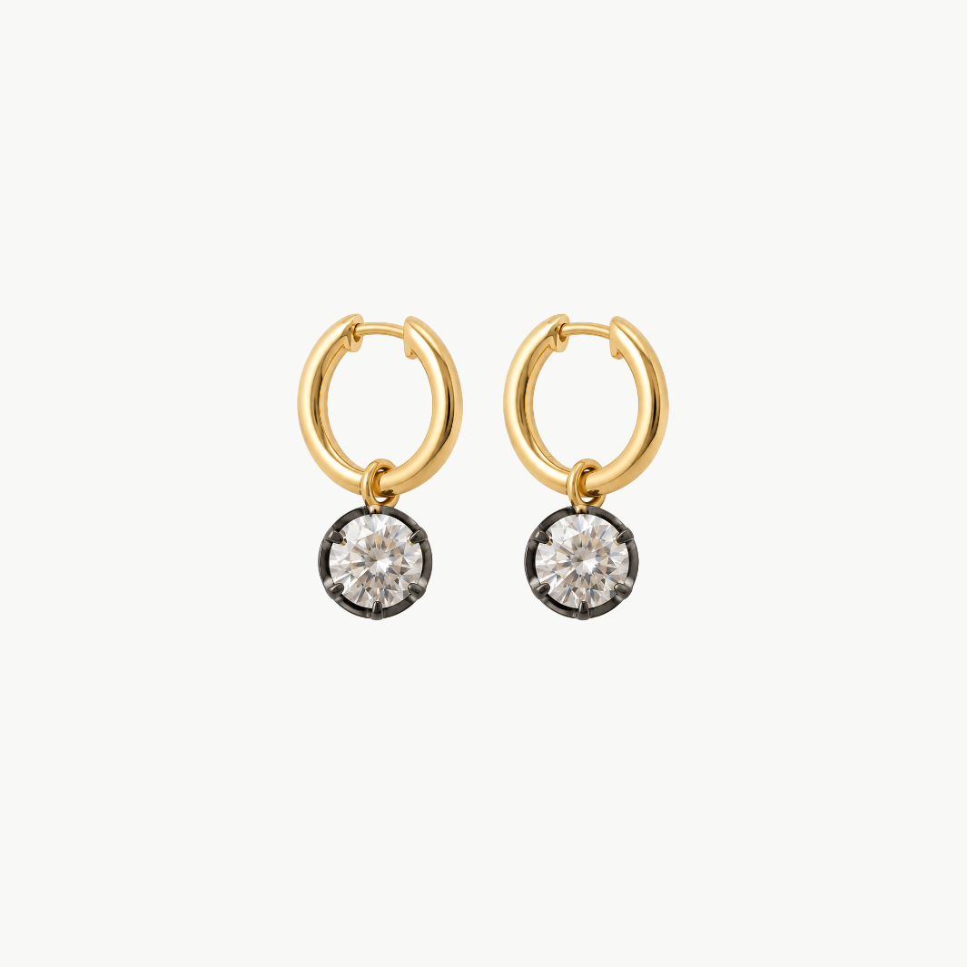 Noir Round Diamond Drops