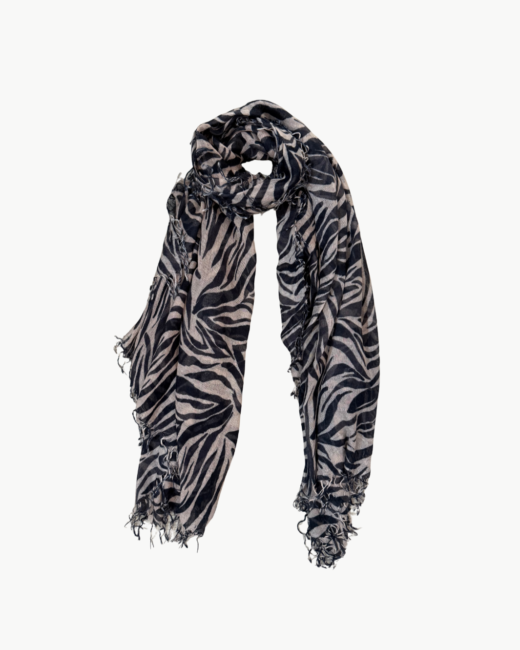 CASHMERE AND SILK SCARF IN MAHOGANY ZEBRA - Romi Boutique