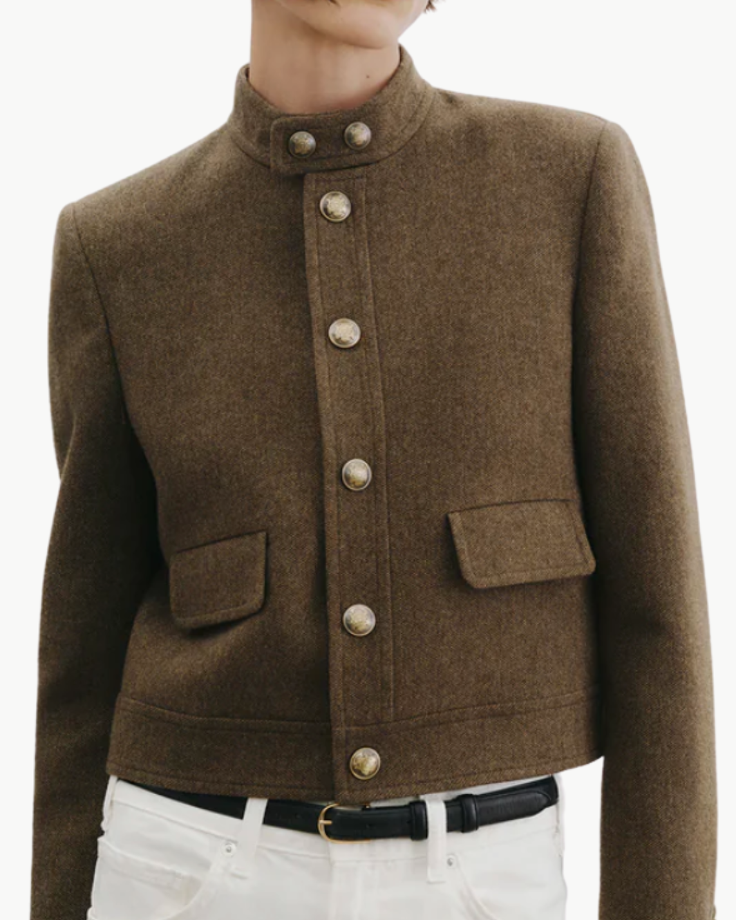 HADLEY CROPPED JACKET IN MOSS GREEN