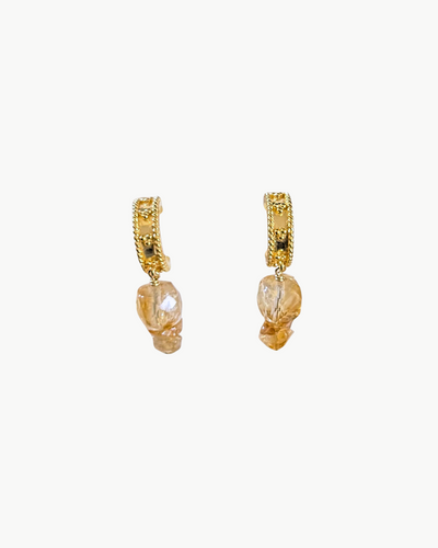 CRESSIDA HOOP EARRINGS IN CITRINE