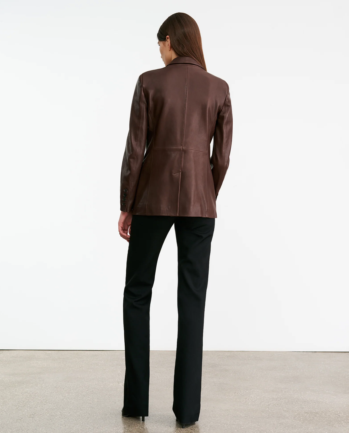 BELMONDE LEATHER TAILORED JACKET IN BORDEAUX
