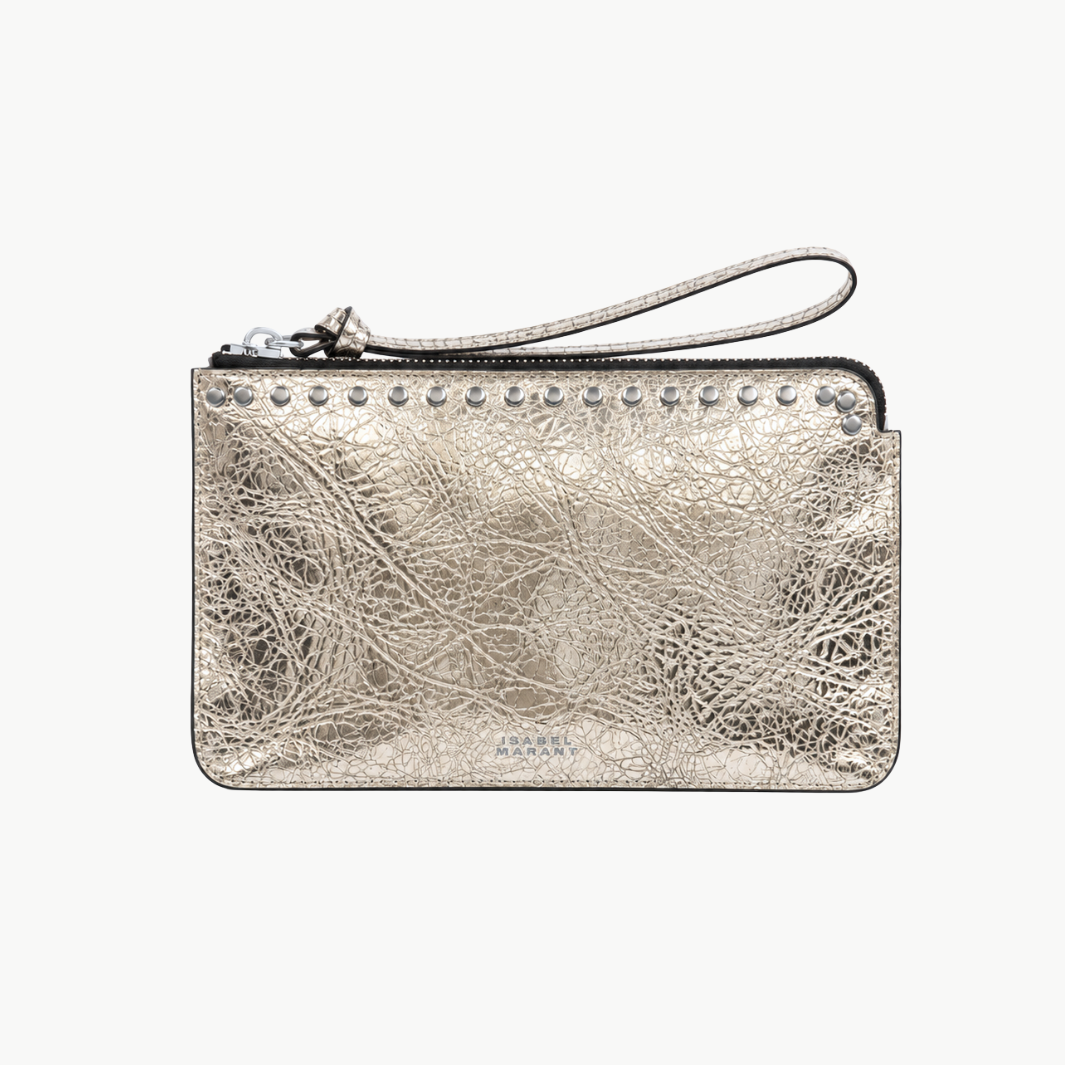 Textured Leather Flat Pouch