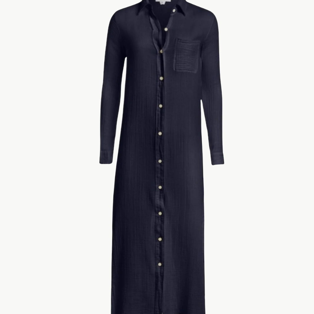 BOYFRIEND MAXI DRESS GAUZE - Romi Boutique