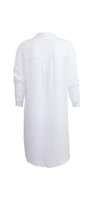 BOYFRIEND TUNIC DRESS GAUZE IN WHITE - Romi Boutique